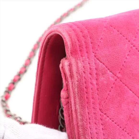 Chanel Boy Velour Chain Wallet Shoulder Bag for Women - Picture 13 of 15